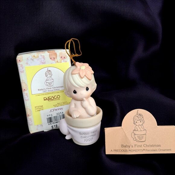 Precious Moments Other - 1997 ENESCO PRECIOUS MOMENTS 272744 ORNAMENT - BABYS FIRST CHRISTMAS - IOB